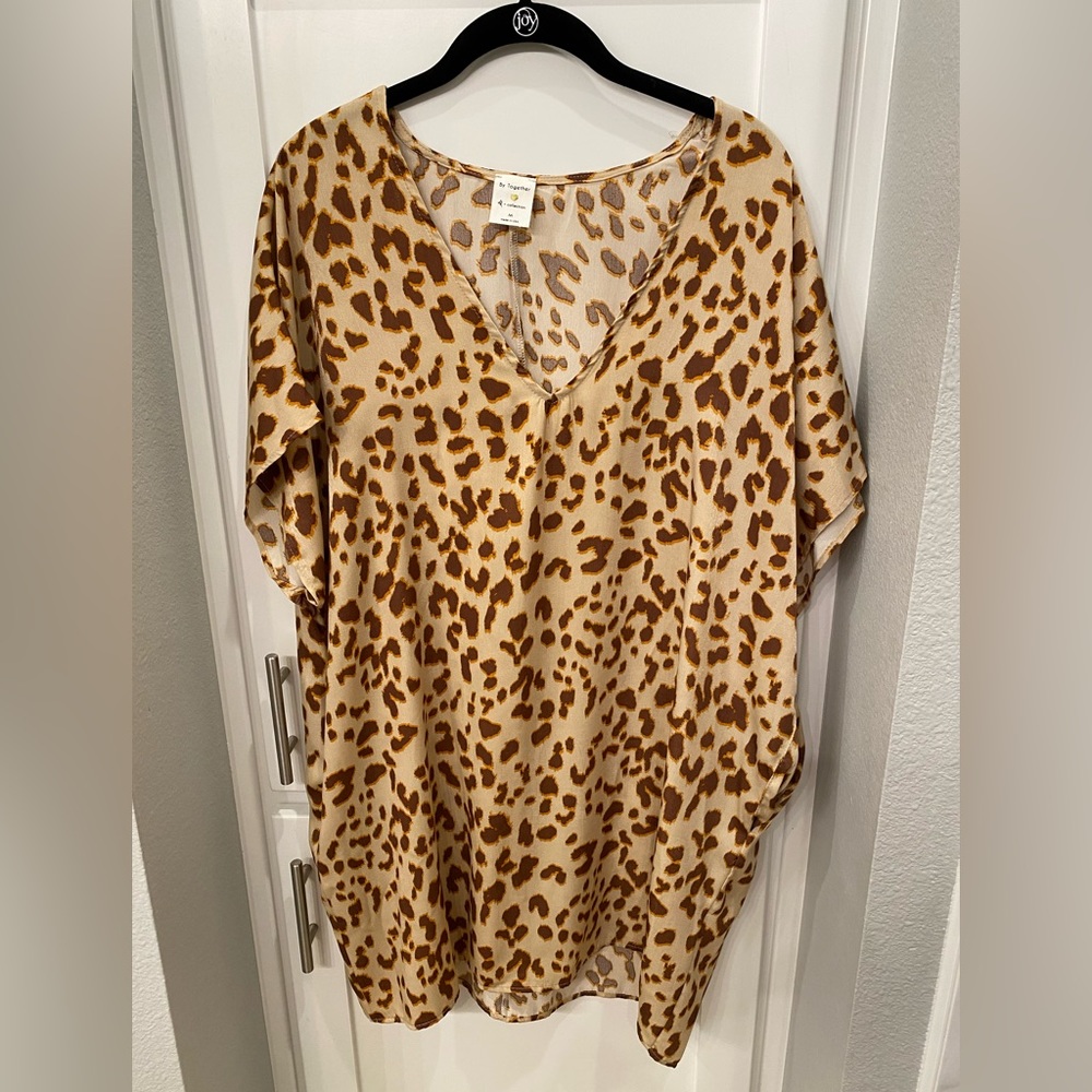 Leopard print, sheer dress. Size medium. Brand is by together.